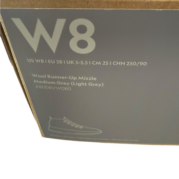 NIB Allbirds Women’s Wool Runner Up Mizzles Shoes in Light Grey in size 8 - Picture 8 of 8